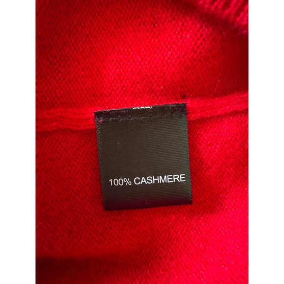 QI Cashmere V Neck Sweater Men Red Size M 100% Cashmere Luxury Knit Top - Picture 3 of 6